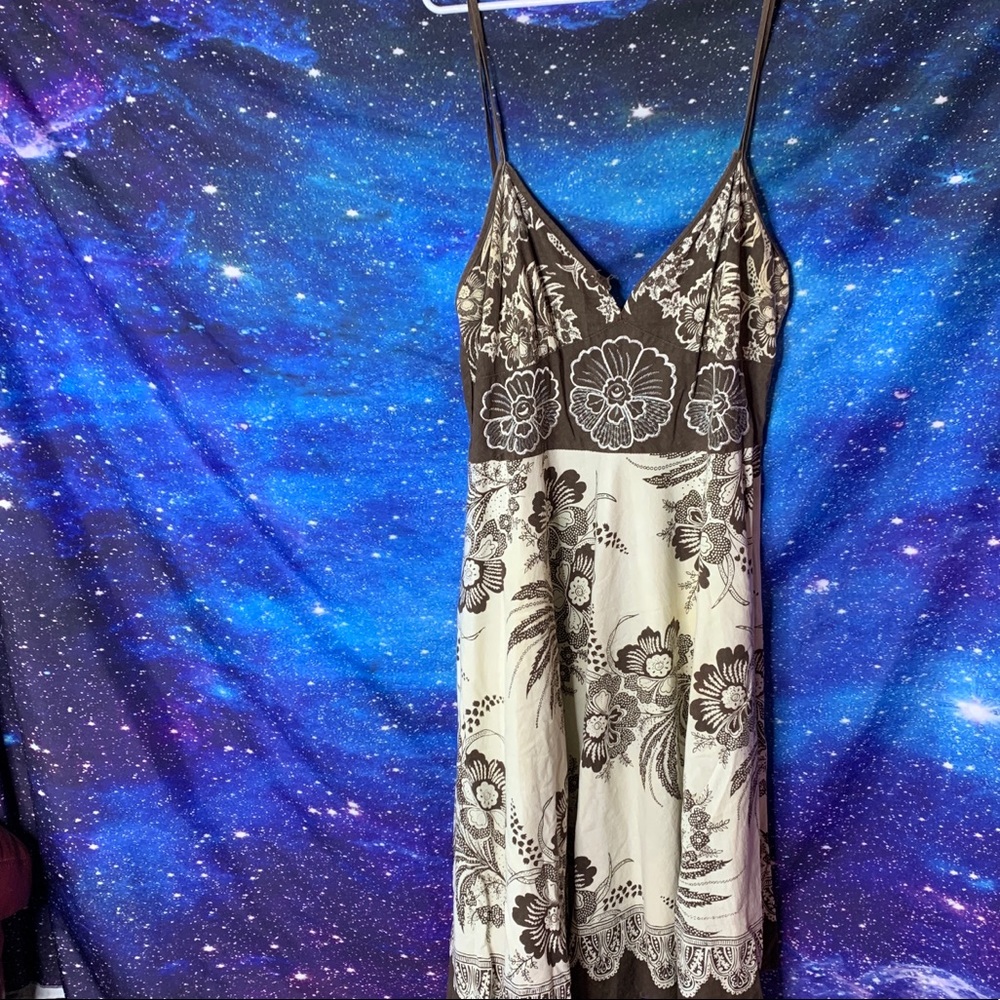 Magic- Brown Floral Print Sundress